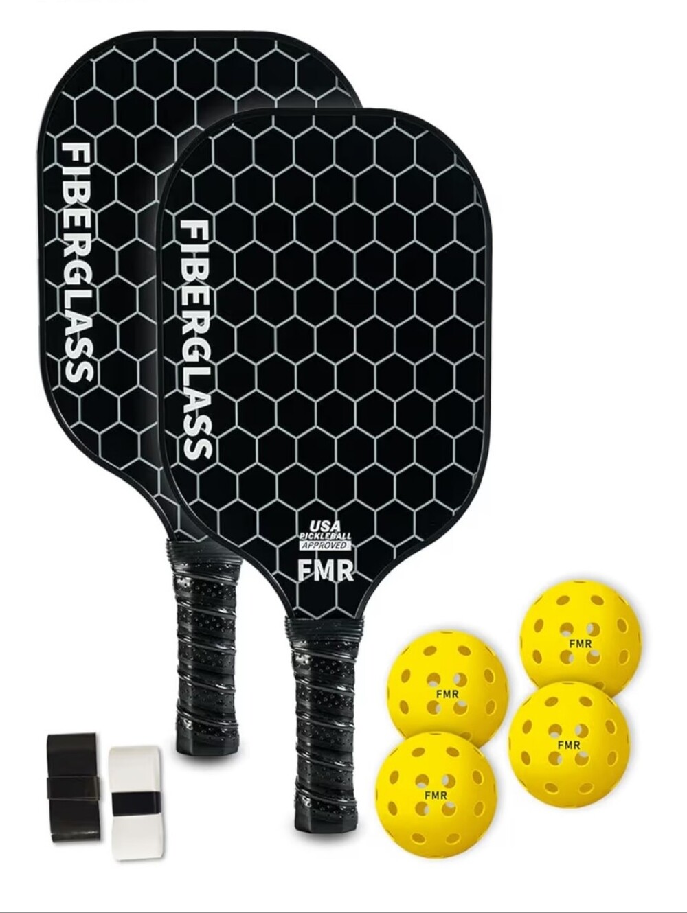 4 Pickleball Paddles   & 4 Balls-USAPA Approved Fiberglass Surface, Lightweight